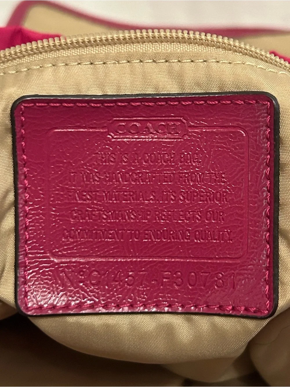 Coach Hot Pink‎ Signature Nylon Double C Drawstring Backpack